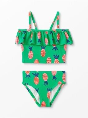 Hanna Andersson Sweet Pineapple Two Piece Swimsuit Green and Pink 3T